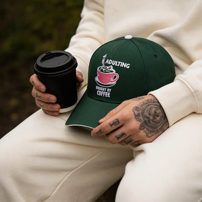 Caffeinated! 100% Cotton Fabric, Unisex Cap, Pack of 1