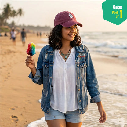 Peace Bro! 100% Cotton Fabric, Unisex Cap, Pack of 1
