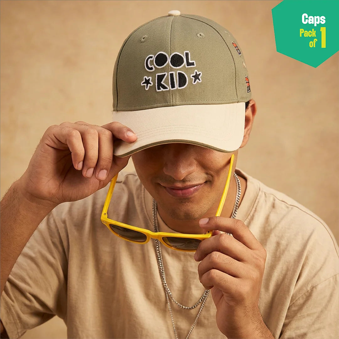 Cool Kid! 100% Cotton Fabric, Unisex Cap, Pack of 1