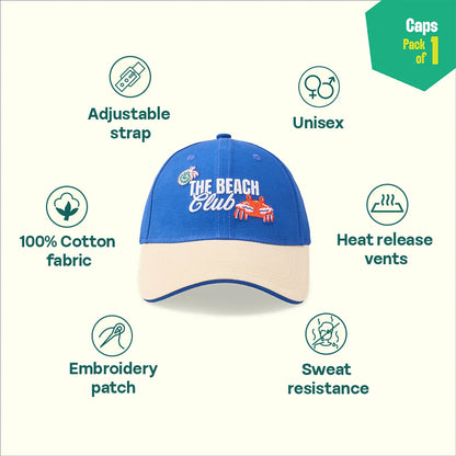 Beach Club! 100% Cotton Fabric, Unisex Cap, Pack of 1