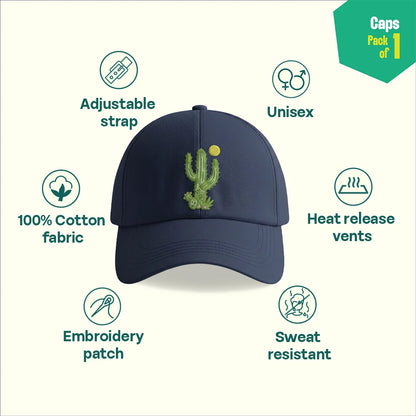 Cactus Club! 100% Cotton Fabric, Unisex Cap, Pack of 1