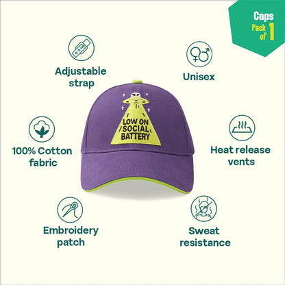Battery Critical! 100% Cotton Fabric, Unisex Cap, Pack of 1