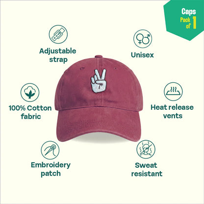 Peace Bro! 100% Cotton Fabric, Unisex Cap, Pack of 1