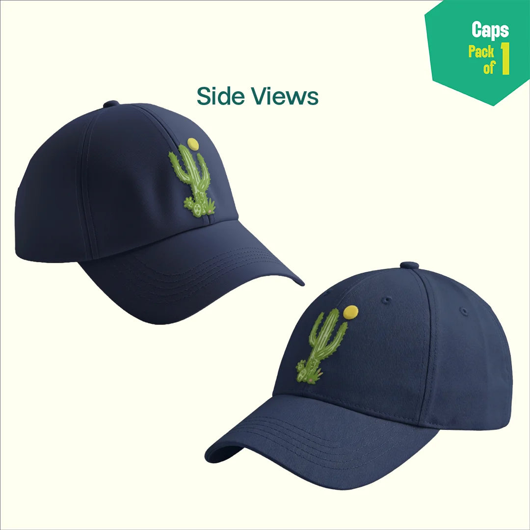 Cactus Club! 100% Cotton Fabric, Unisex Cap, Pack of 1