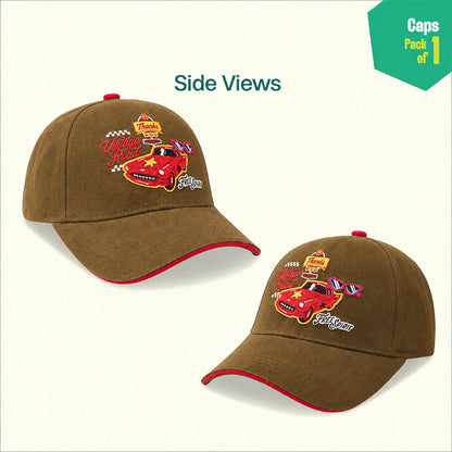Vintage Road! 100% Cotton Fabric, Unisex Cap, Pack of 1