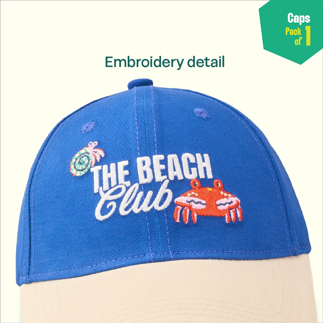 Beach Club! 100% Cotton Fabric, Unisex Cap, Pack of 1