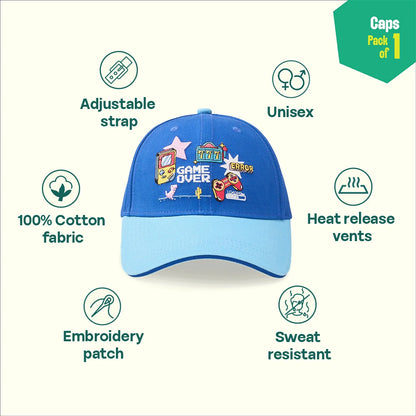 Game Over! 100% Cotton Fabric, Unisex Cap, Pack of 1