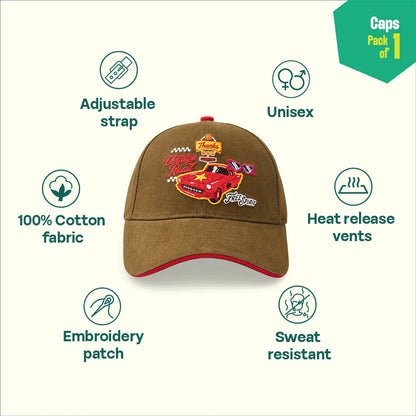 Vintage Road! 100% Cotton Fabric, Unisex Cap, Pack of 1