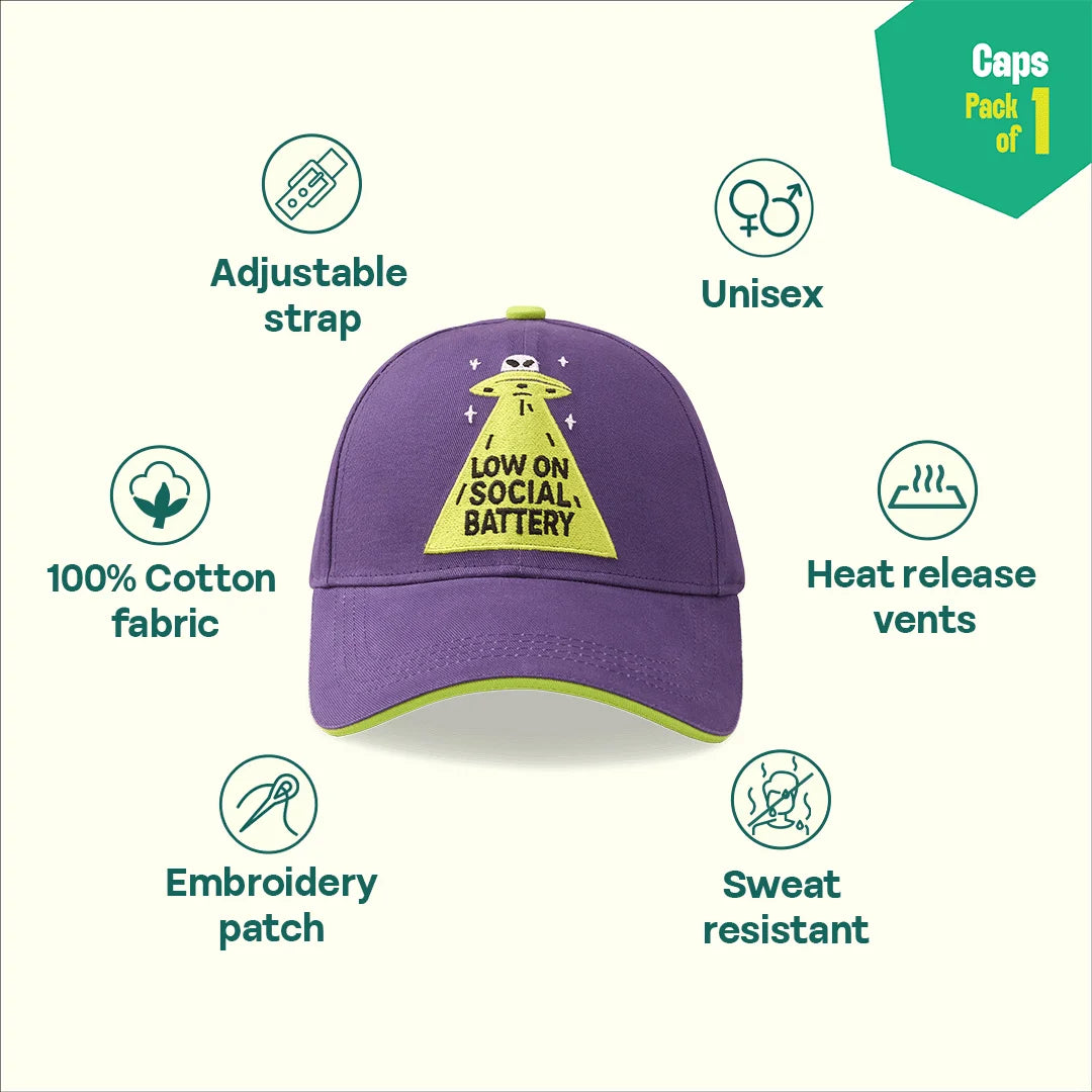 Battery Critical! 100% Cotton Fabric, Unisex Cap, Pack of 1